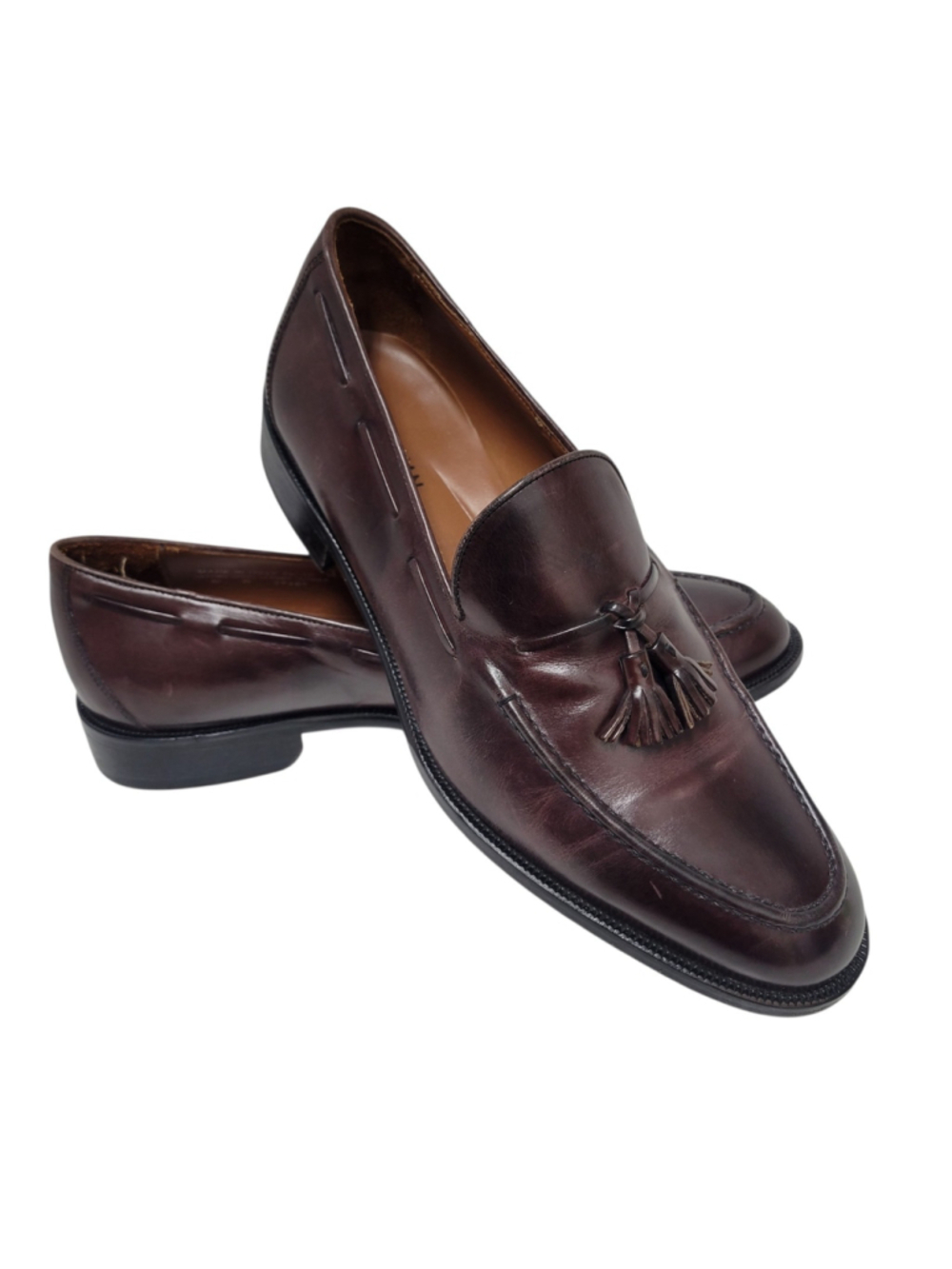 BOSTONIAN Tassel Genuine Leather Burgundy Loafer Dress Shoes #28686 Size 10M